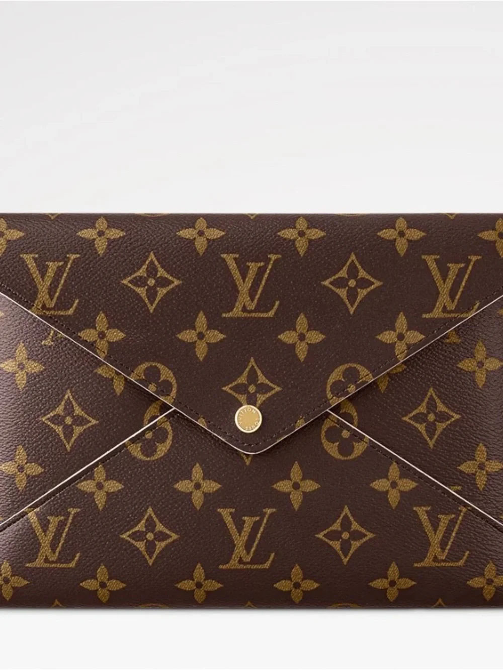 Louis Vuitton Brown Monogram Envelope Clutch SELLING ONLY PINK INTERIOR, BIG 1